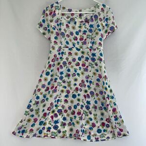 Vintage 90s Y2K Rampage Summer Floral‎ Mini Dress Babydoll Feminine Empire Sz 9
